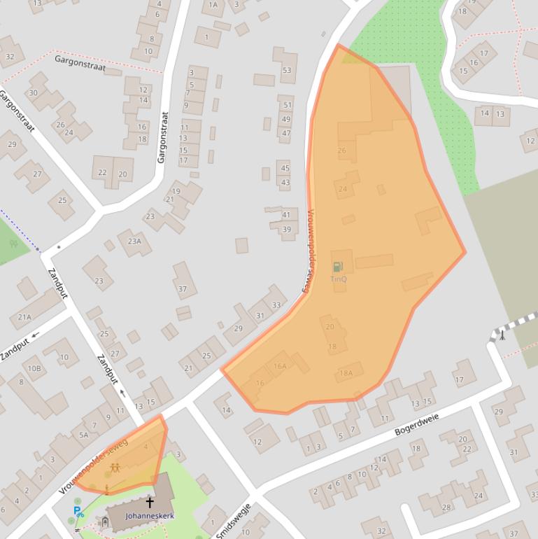 Kaart van postcodegebied 4353BD.