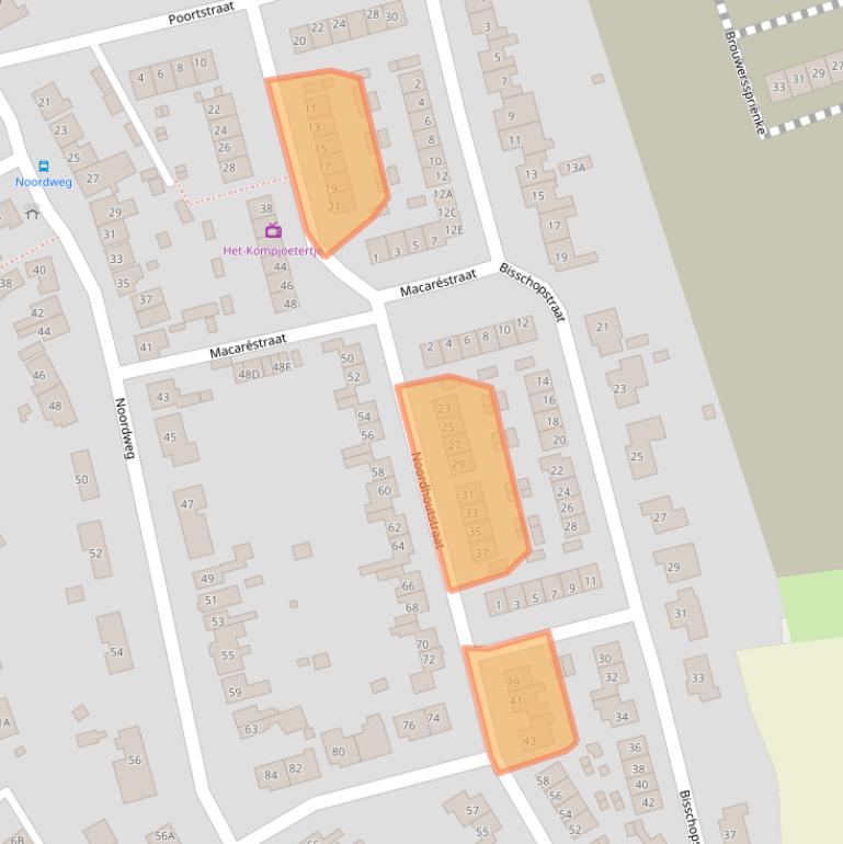 Kaart van postcodegebied 4353BK.