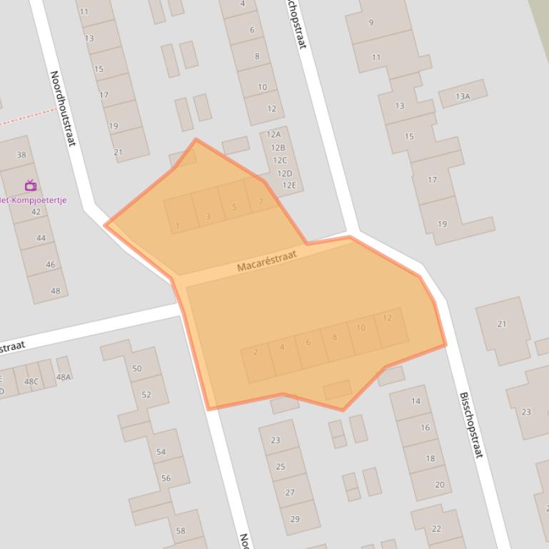 Kaart van postcodegebied 4353BR.