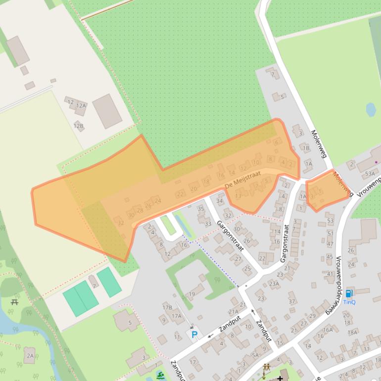 Kaart van postcodegebied 4353CA.