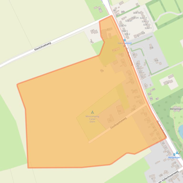 Kaart van postcodegebied 4353EE.