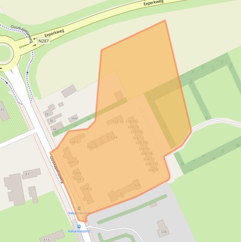 Kaart van postcodegebied 4353EJ.