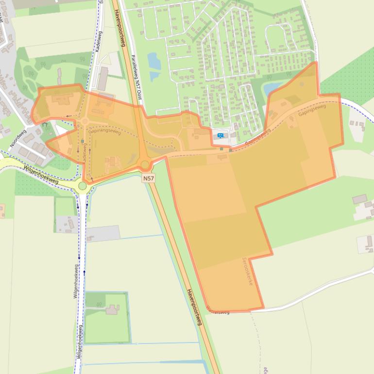 Kaart van postcodegebied 4353JA.