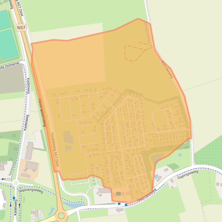 Kaart van postcodegebied 4353JB.