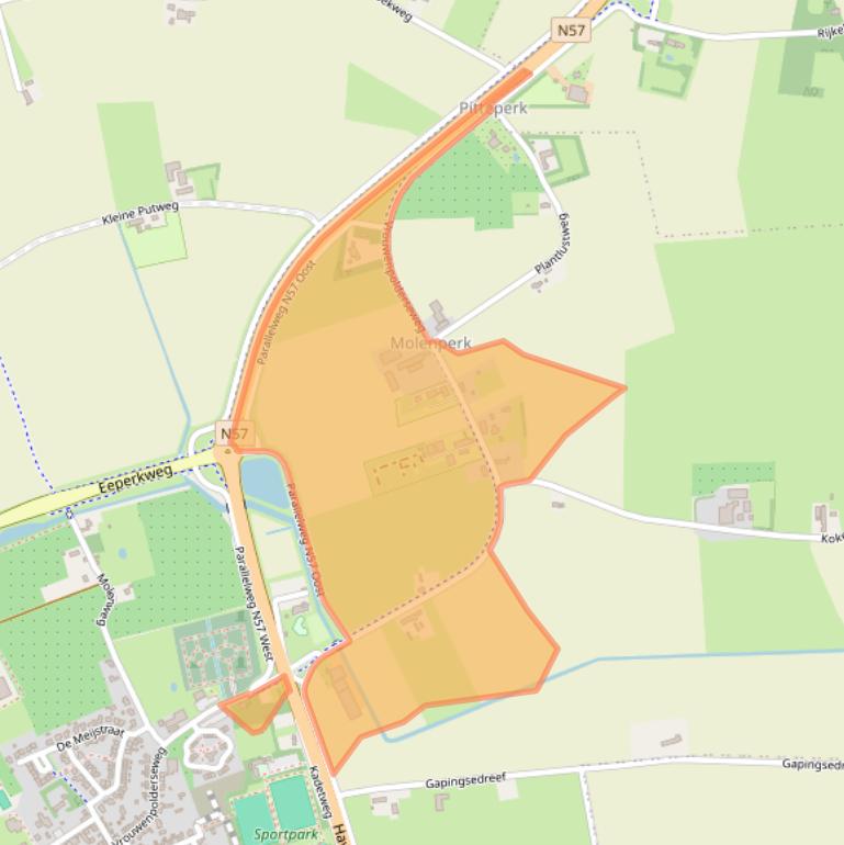 Kaart van postcodegebied 4353KA.