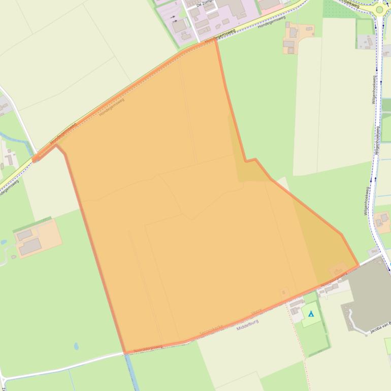 Kaart van postcodegebied 4353RD.