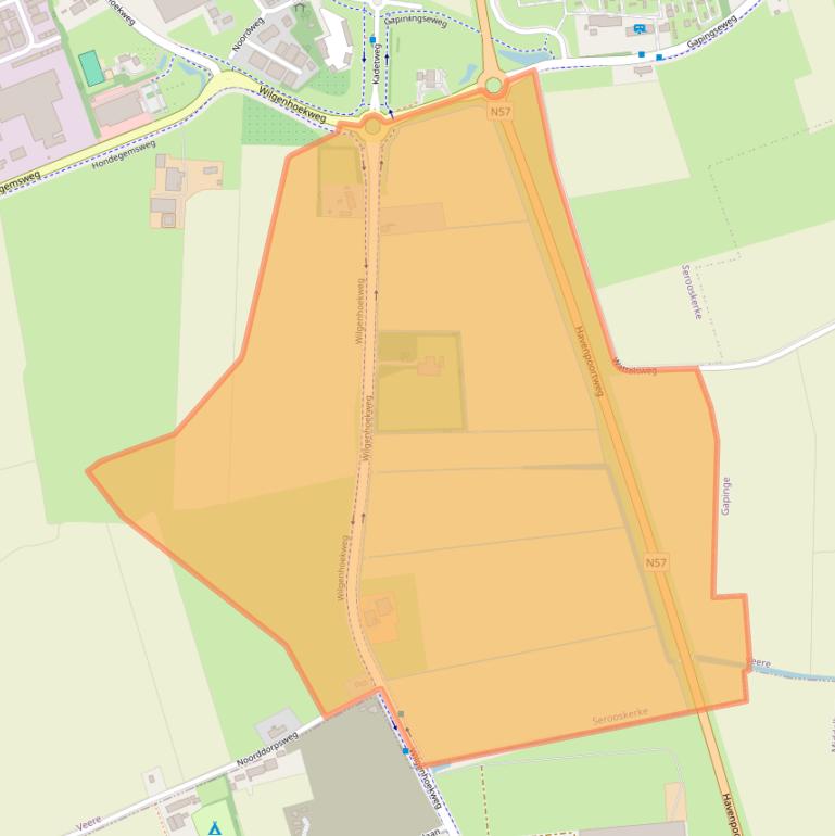 Kaart van postcodegebied 4353RE.