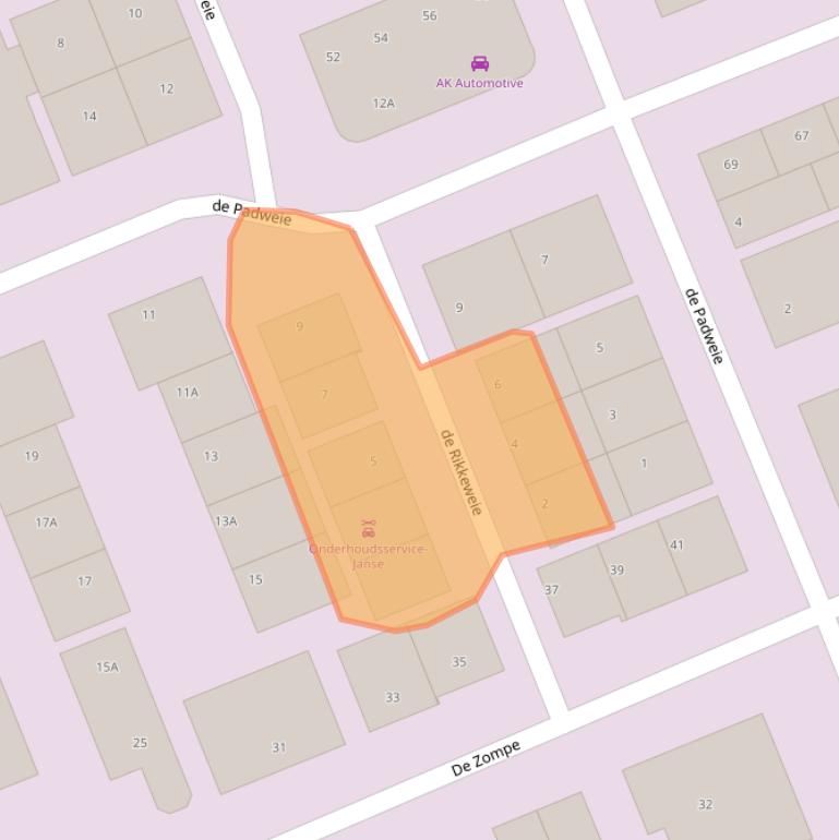 Kaart van postcodegebied 4353RV.