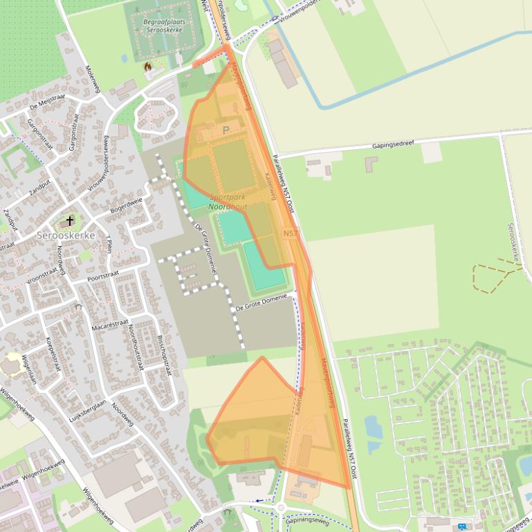 Kaart van postcodegebied 4353SJ.