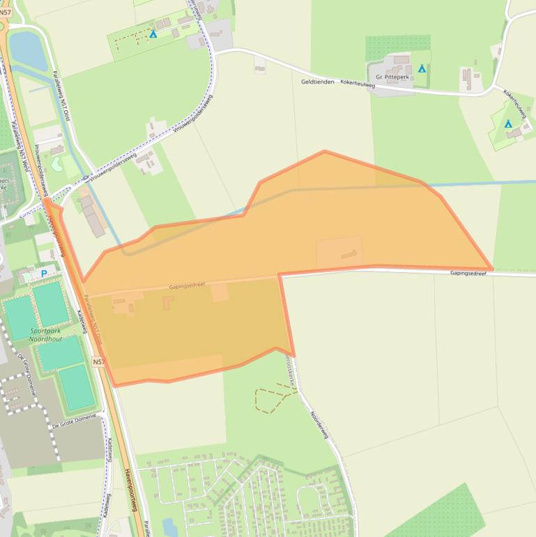 Kaart van postcodegebied 4353SK.