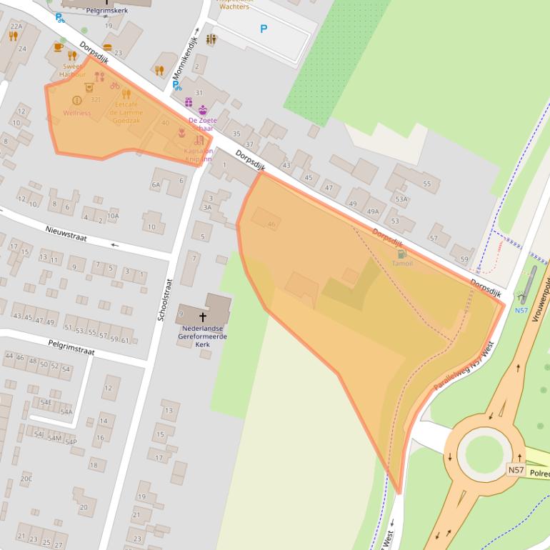 Kaart van postcodegebied 4354AD.