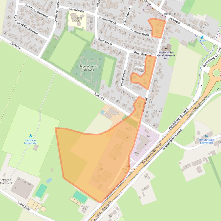 Kaart van postcodegebied 4354AK.