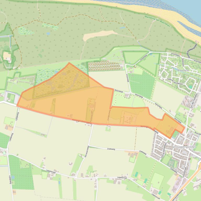 Kaart van postcodegebied 4354KC.