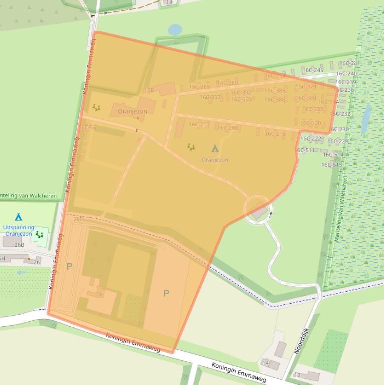 Kaart van postcodegebied 4354KD.