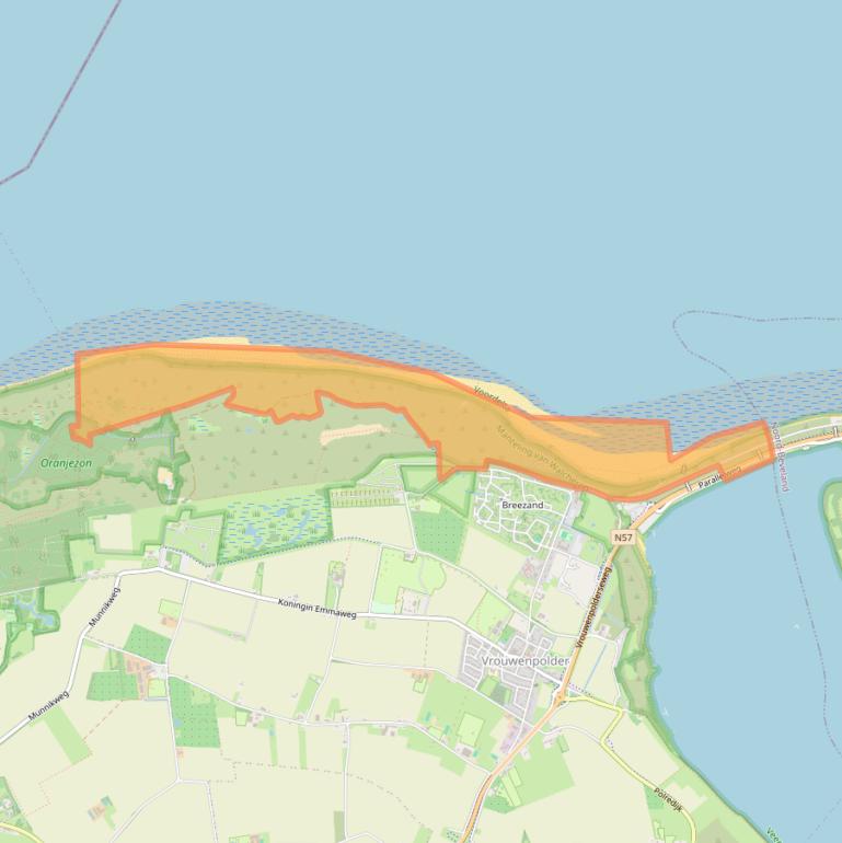 Kaart van postcodegebied 4354XZ.