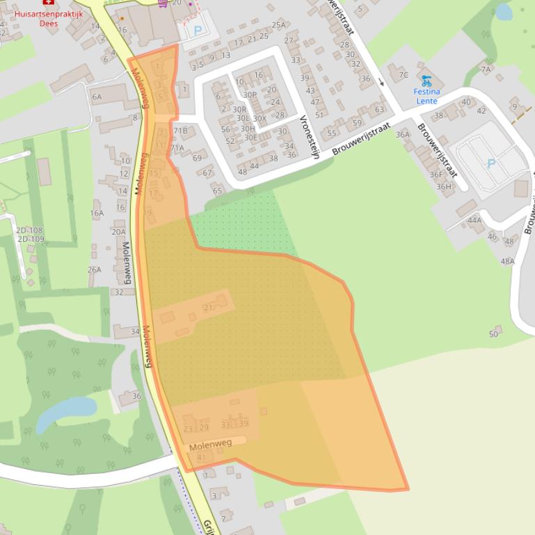 Kaart van postcodegebied 4356AA.