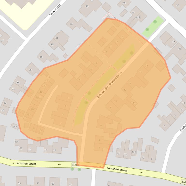 Kaart van postcodegebied 4356AW.