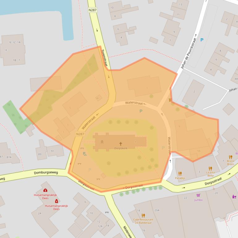 Kaart van postcodegebied 4356BJ.