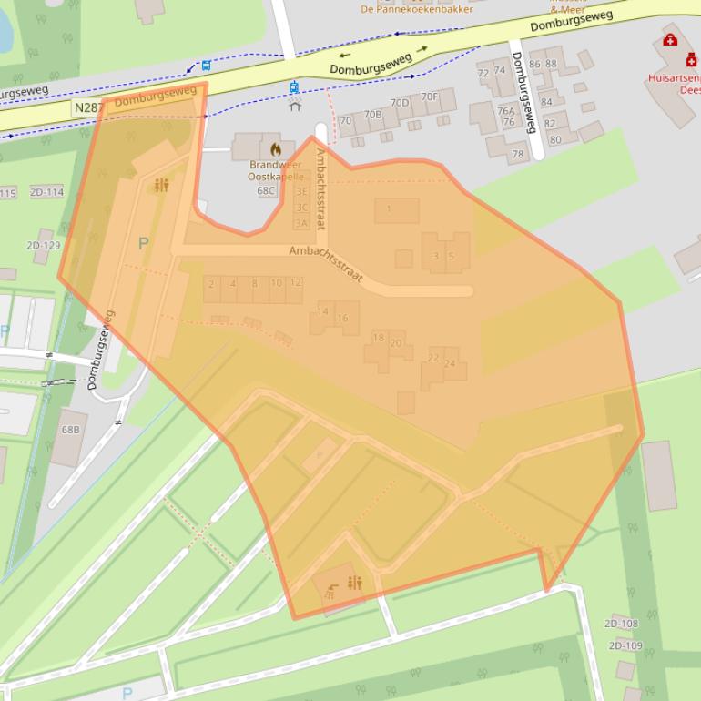 Kaart van postcodegebied 4356BW.