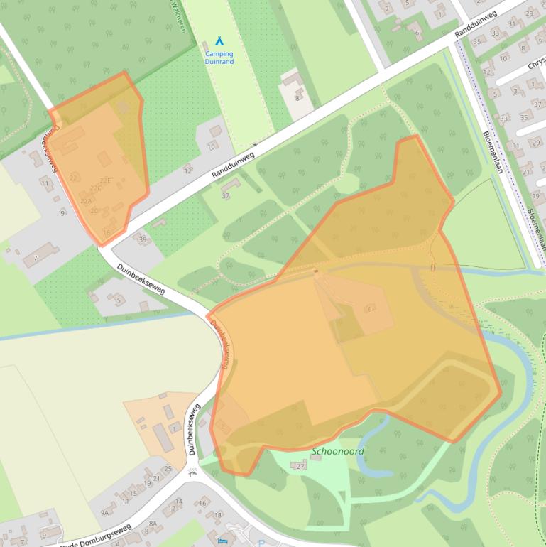 Kaart van postcodegebied 4356CE.