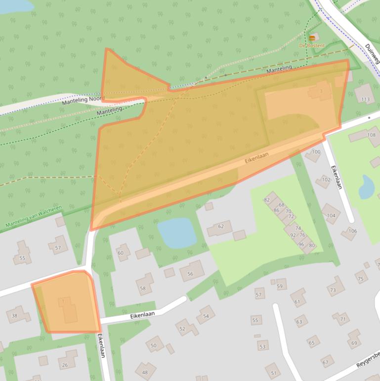 Kaart van postcodegebied 4356EW.