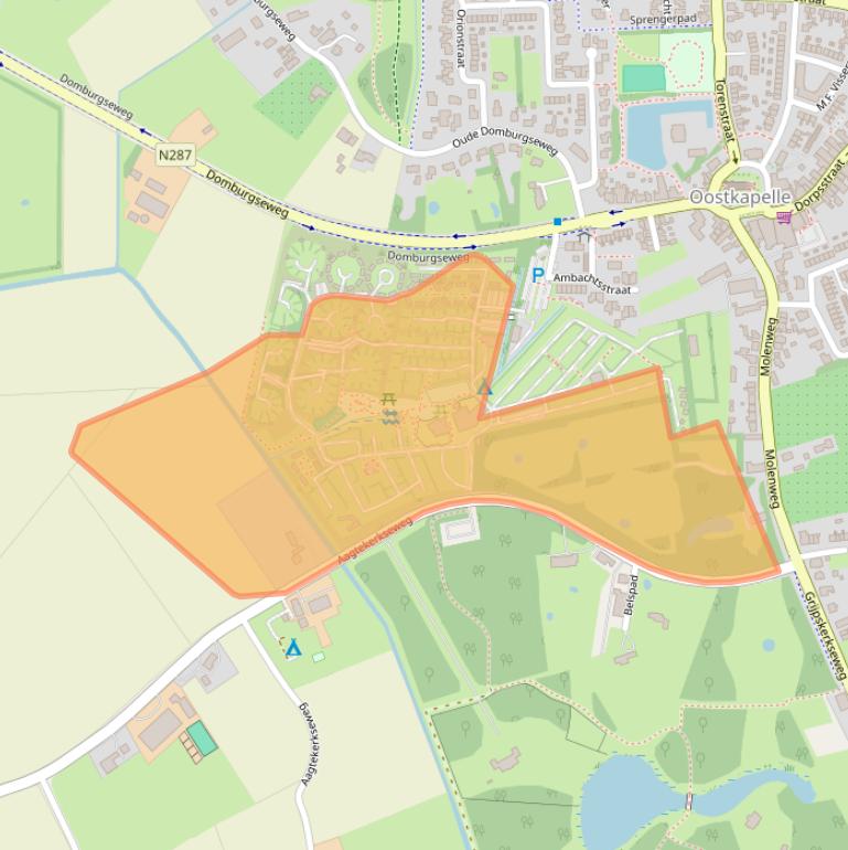 Kaart van postcodegebied 4356RJ.