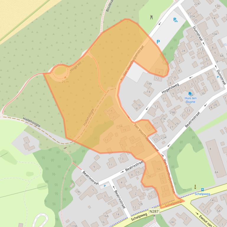 Kaart van postcodegebied 4357AB.