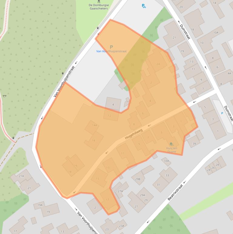 Kaart van postcodegebied 4357AC.