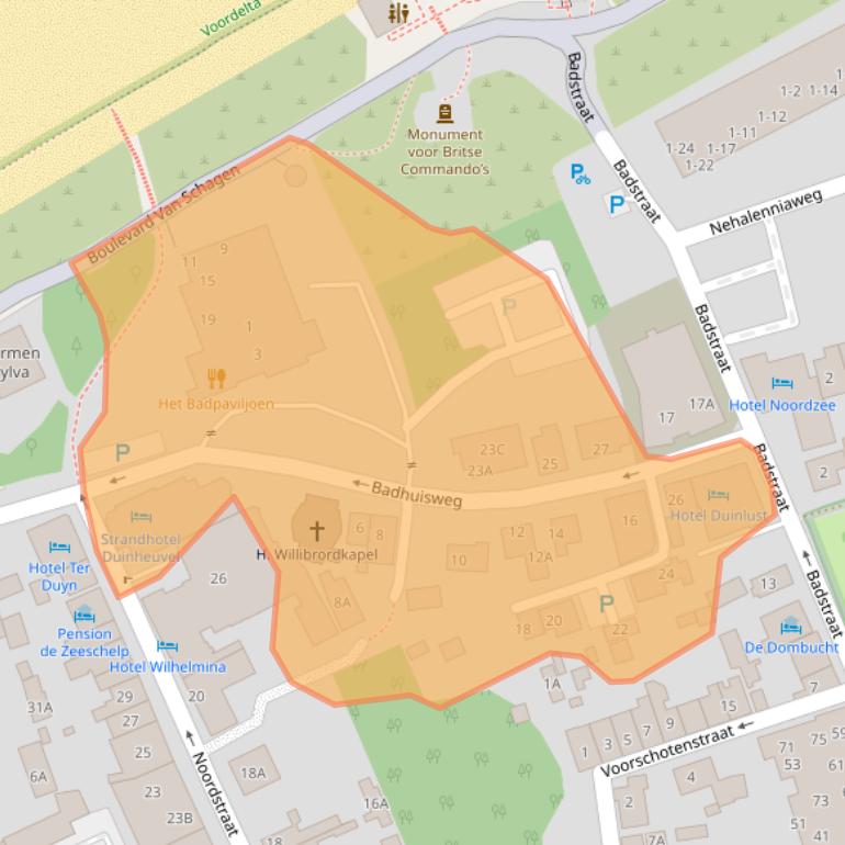 Kaart van postcodegebied 4357AV.