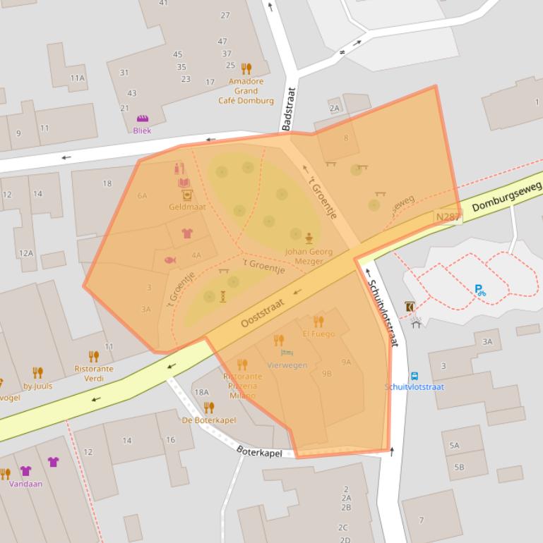 Kaart van postcodegebied 4357BC.