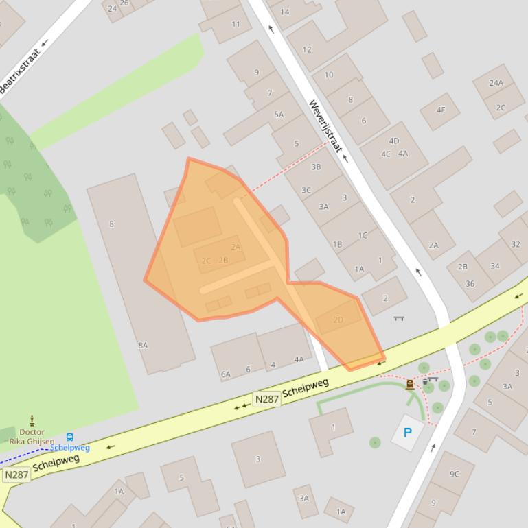 Kaart van postcodegebied 4357BR.