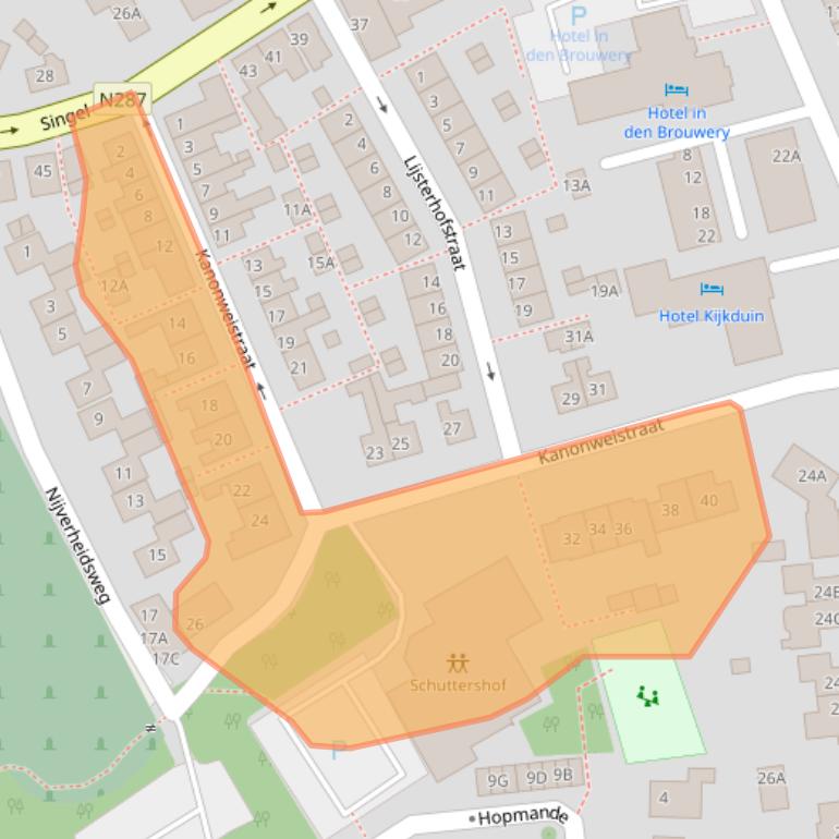 Kaart van postcodegebied 4357CB.