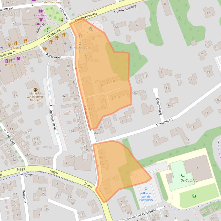 Kaart van postcodegebied 4357EA.