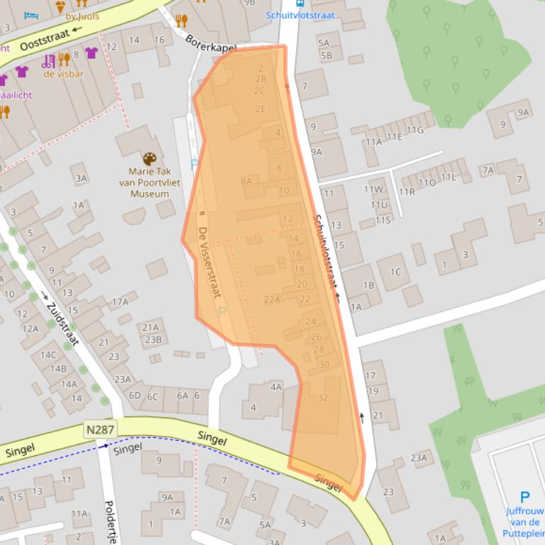 Kaart van postcodegebied 4357EB.