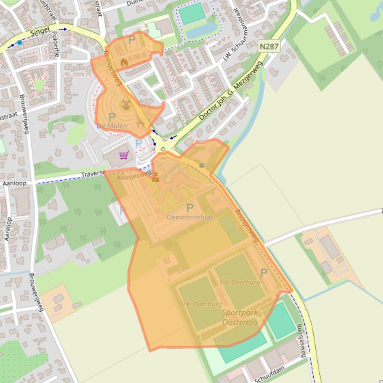 Kaart van postcodegebied 4357ED.