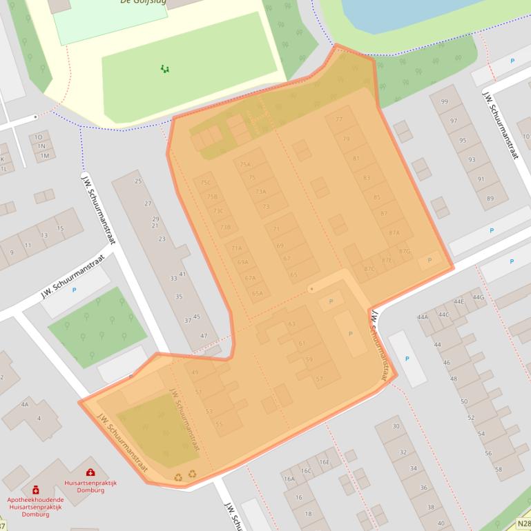 Kaart van postcodegebied 4357EH.