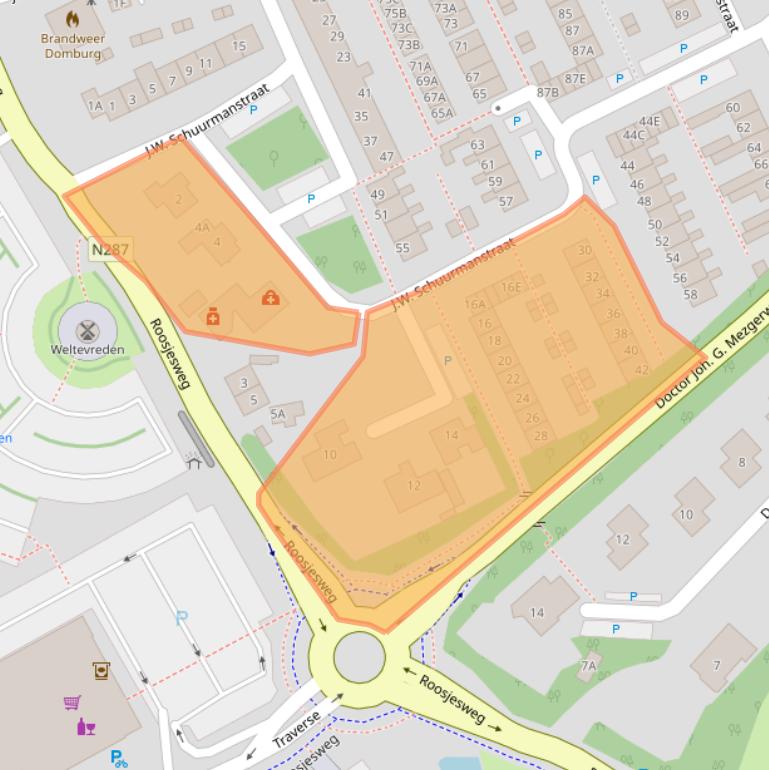 Kaart van postcodegebied 4357EK.