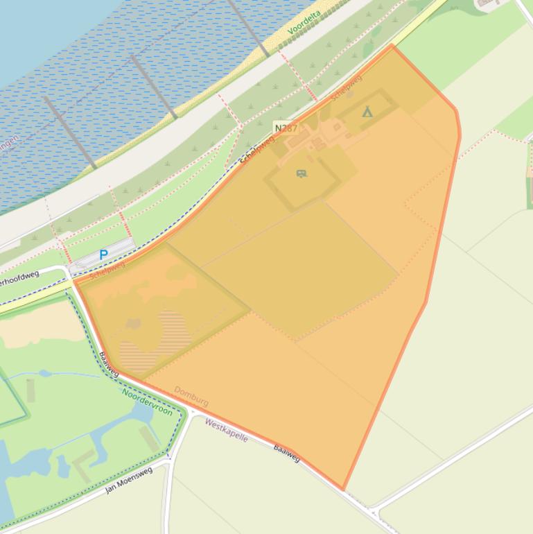 Kaart van postcodegebied 4357RG.