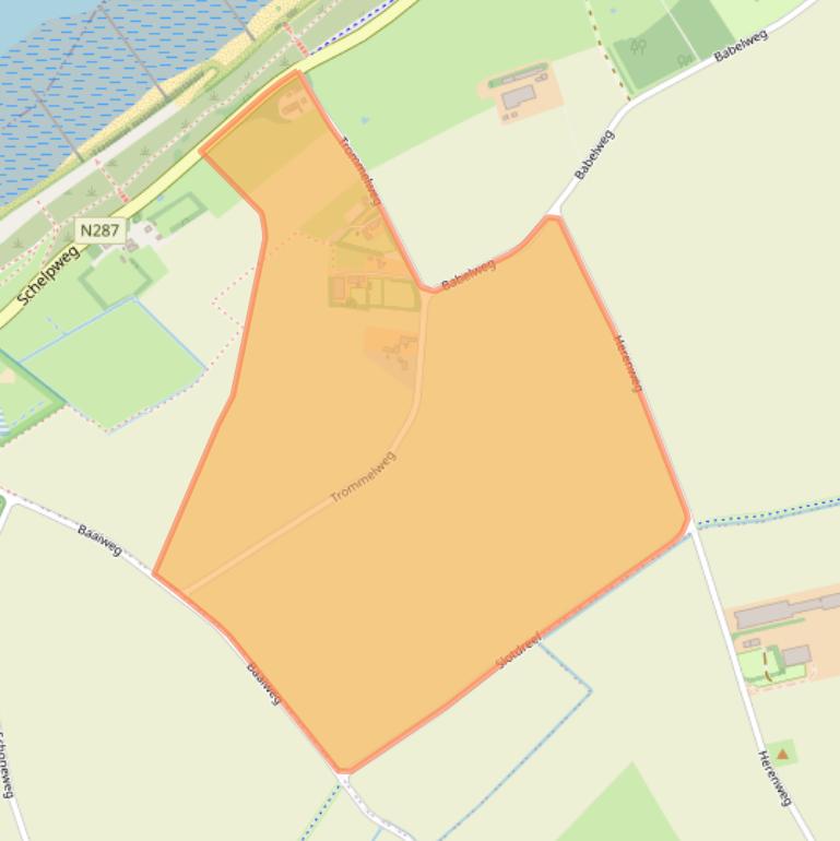 Kaart van postcodegebied 4357RH.