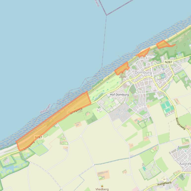 Kaart van postcodegebied 4357XZ.