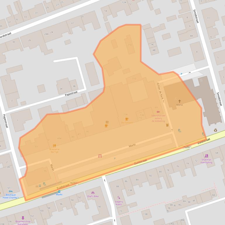 Kaart van postcodegebied 4361AE.