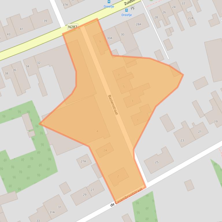 Kaart van postcodegebied 4361AP.