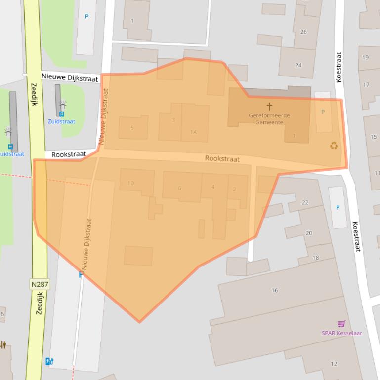 Kaart van postcodegebied 4361BB.