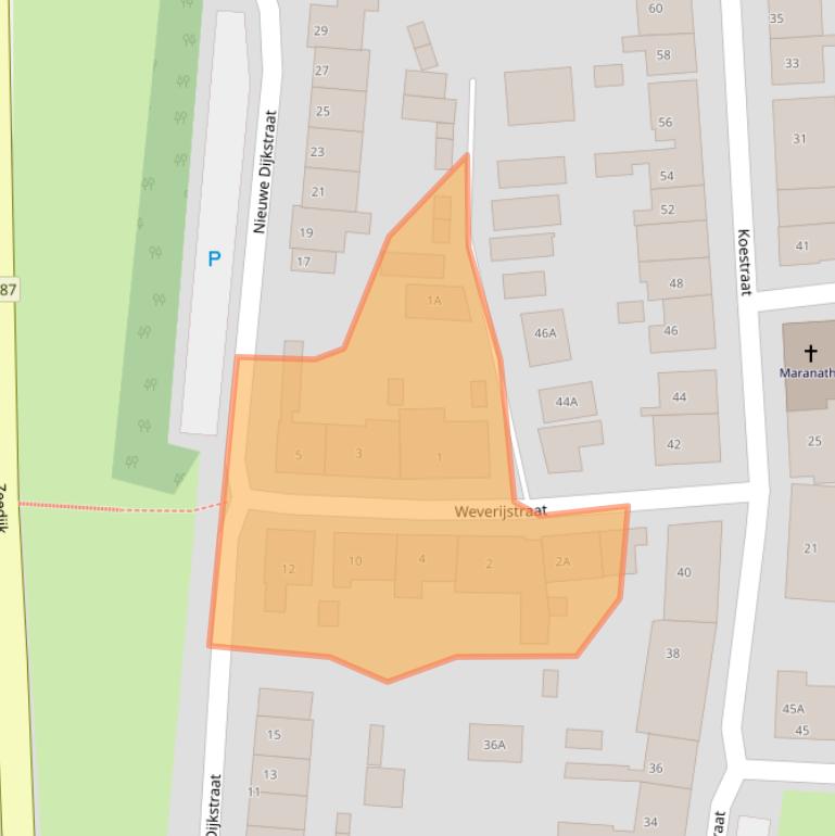 Kaart van postcodegebied 4361BC.