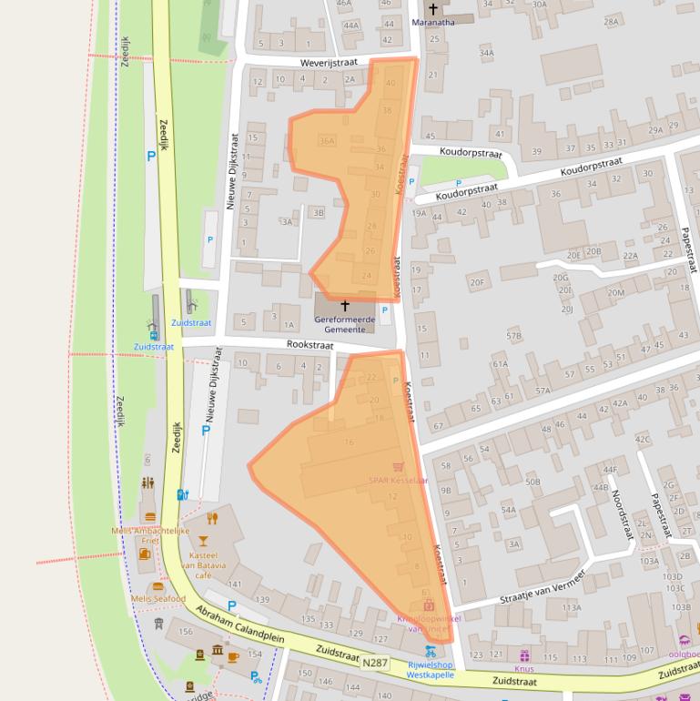 Kaart van postcodegebied 4361BH.