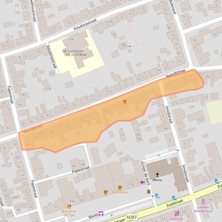 Kaart van postcodegebied 4361BM.