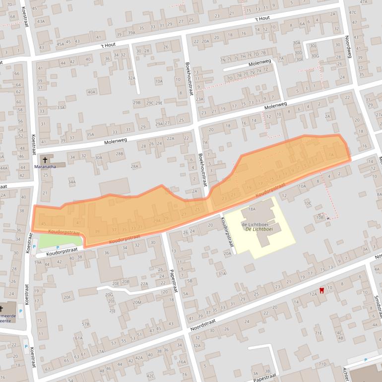 Kaart van postcodegebied 4361BS.