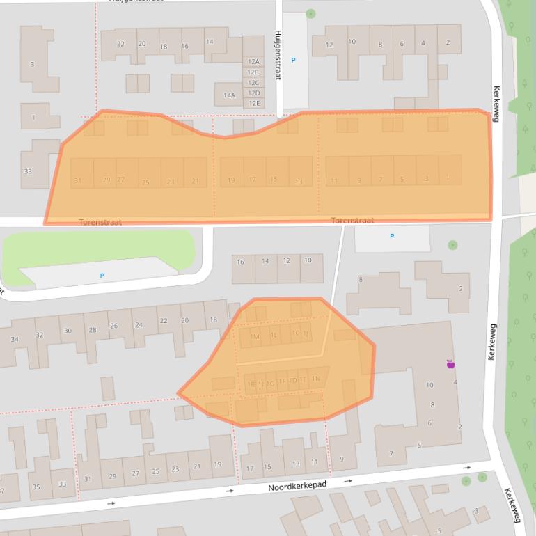 Kaart van postcodegebied 4361CS.
