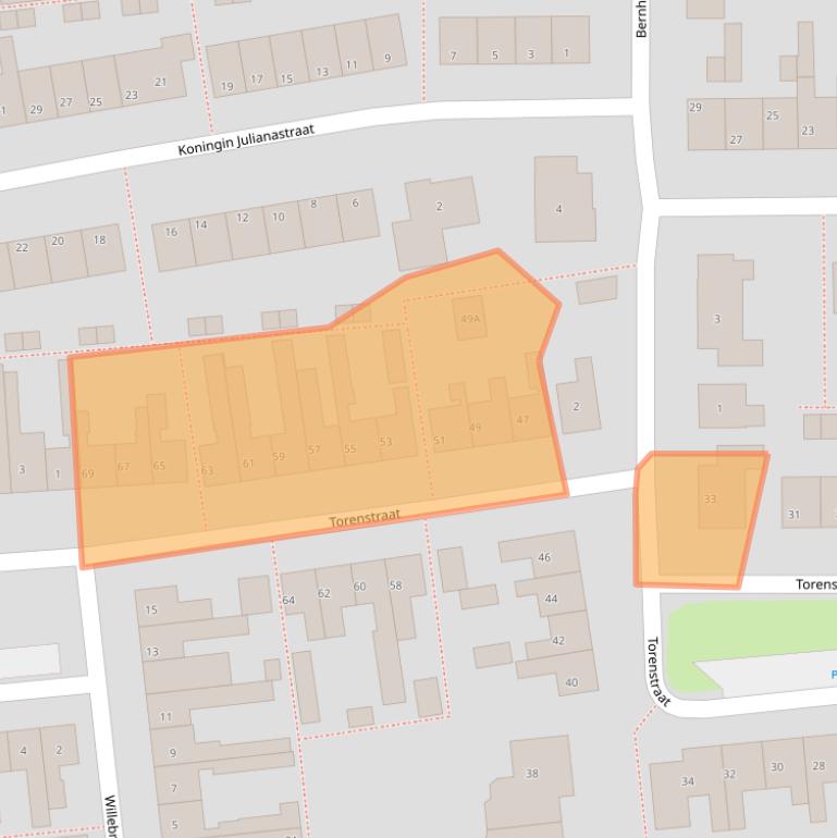 Kaart van postcodegebied 4361CT.