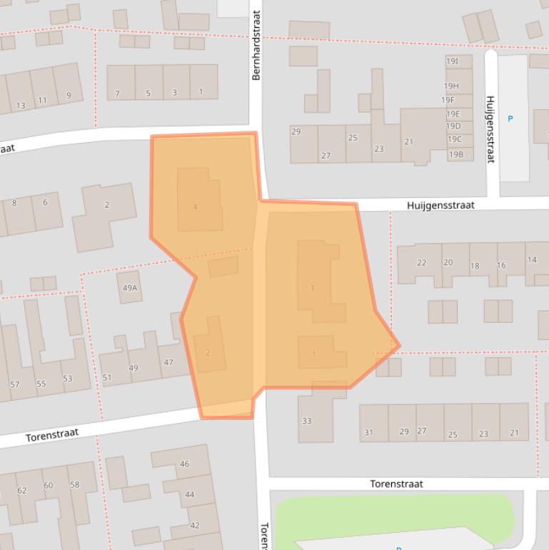 Kaart van postcodegebied 4361CZ.